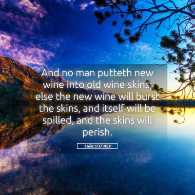 Picture 05 - Luke 5:37 ASV - And no man putteth new wine into old wine-skins; - Bible Verse Picture