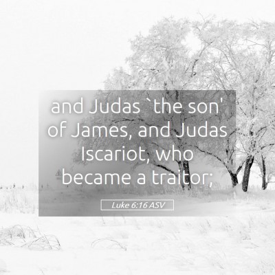 Picture 05 - Luke 6:16 ASV - and Judas `the son' of James, and Judas Iscariot, - Bible Verse Picture