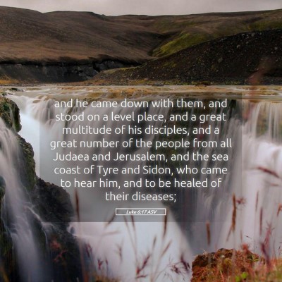 Picture 05 - Luke 6:17 ASV - and he came down with them, and stood on a level - Bible Verse Picture