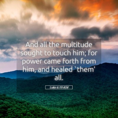 Picture 05 - Luke 6:19 ASV - And all the multitude sought to touch him; for - Bible Verse Picture