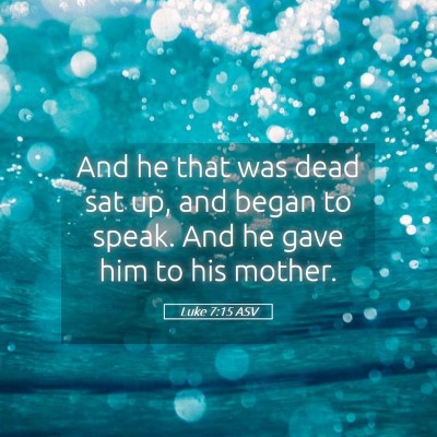 Picture 05 - Luke 7:15 ASV - And he that was dead sat up, and began to speak. - Bible Verse Picture