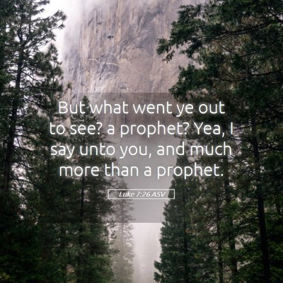 Picture 05 - Luke 7:26 ASV - But what went ye out to see? a prophet? Yea, I - Bible Verse Picture