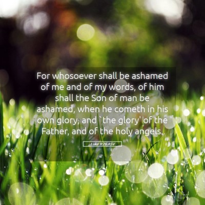 Picture 05 - Luke 9:26 ASV - For whosoever shall be ashamed of me and of my - Bible Verse Picture