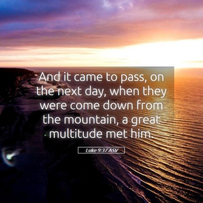 Picture 05 - Luke 9:37 ASV - And it came to pass, on the next day, when they - Bible Verse Picture