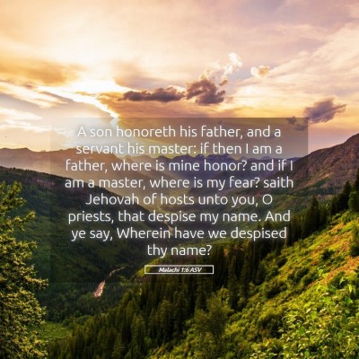 Picture 05 - Malachi 1:6 ASV - A son honoreth his father, and a servant his - Bible Verse Picture