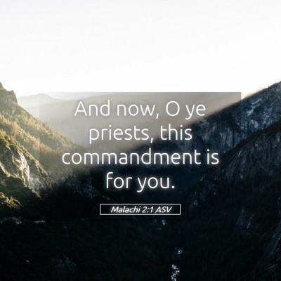 Picture 05 - Malachi 2:1 ASV - And now, O ye priests, this commandment is for - Bible Verse Picture