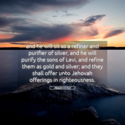 Picture 05 - Malachi 3:3 ASV - and he will sit as a refiner and purifier of - Bible Verse Picture