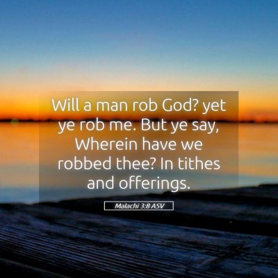 Picture 05 - Malachi 3:8 ASV - Will a man rob God? yet ye rob me. But ye say, - Bible Verse Picture