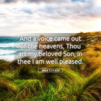 Picture 05 - Mark 1:11 ASV - And a voice came out of the heavens, Thou art my - Bible Verse Picture