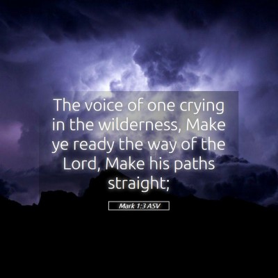 Picture 05 - Mark 1:3 ASV - The voice of one crying in the wilderness, Make - Bible Verse Picture