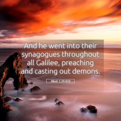 Picture 05 - Mark 1:39 ASV - And he went into their synagogues throughout all - Bible Verse Picture