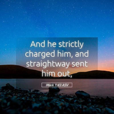 Picture 05 - Mark 1:43 ASV - And he strictly charged him, and straightway sent - Bible Verse Picture