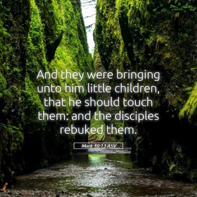 Picture 05 - Mark 10:13 ASV - And they were bringing unto him little children, - Bible Verse Picture