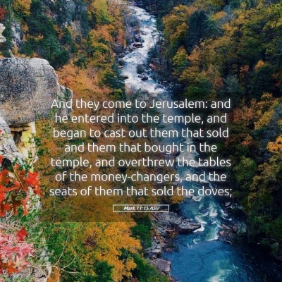 Picture 05 - Mark 11:15 ASV - And they come to Jerusalem: and he entered into - Bible Verse Picture
