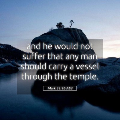 Picture 05 - Mark 11:16 ASV - and he would not suffer that any man should carry - Bible Verse Picture