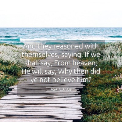 Picture 05 - Mark 11:31 ASV - And they reasoned with themselves, saying, If we - Bible Verse Picture