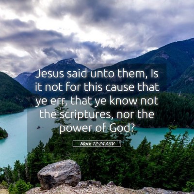 Picture 05 - Mark 12:24 ASV - Jesus said unto them, Is it not for this cause - Bible Verse Picture