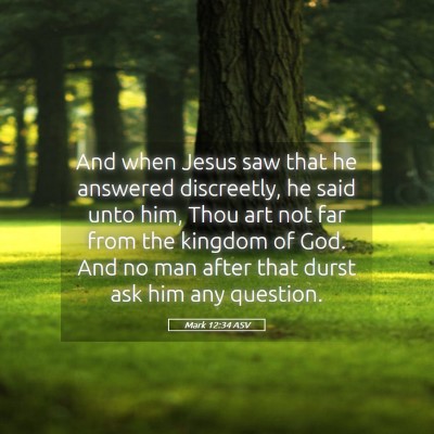 Picture 05 - Mark 12:34 ASV - And when Jesus saw that he answered discreetly, - Bible Verse Picture