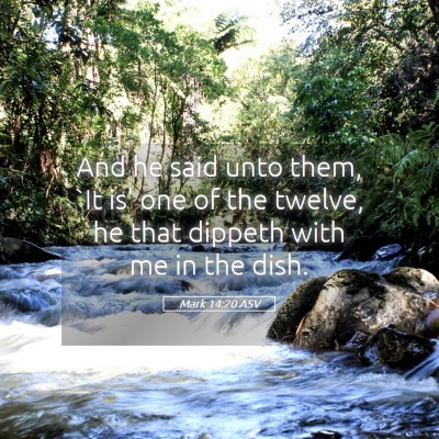 Picture 05 - Mark 14:20 ASV - And he said unto them, `It is' one of the twelve, - Bible Verse Picture