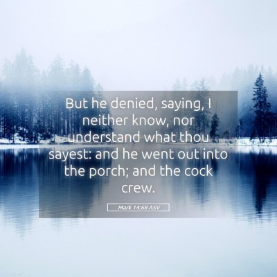 Picture 05 - Mark 14:68 ASV - But he denied, saying, I neither know, nor - Bible Verse Picture