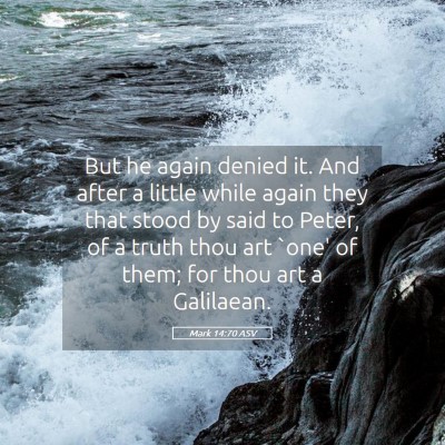Picture 05 - Mark 14:70 ASV - But he again denied it. And after a little while - Bible Verse Picture