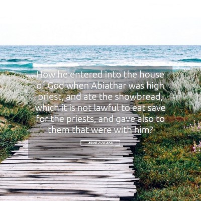 Picture 05 - Mark 2:26 ASV - How he entered into the house of God when - Bible Verse Picture