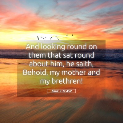 Picture 05 - Mark 3:34 ASV - And looking round on them that sat round about - Bible Verse Picture