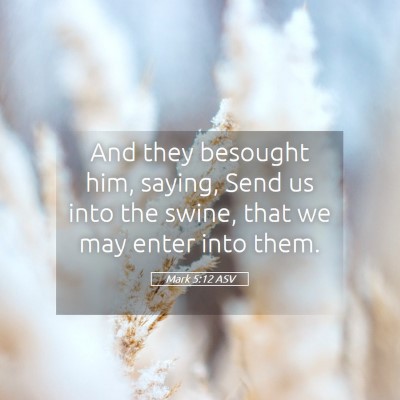 Picture 05 - Mark 5:12 ASV - And they besought him, saying, Send us into the - Bible Verse Picture