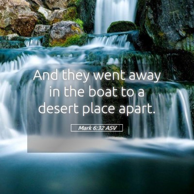 Picture 05 - Mark 6:32 ASV - And they went away in the boat to a desert place - Bible Verse Picture