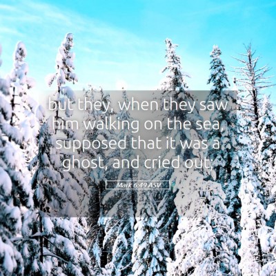 Picture 05 - Mark 6:49 ASV - but they, when they saw him walking on the sea, - Bible Verse Picture