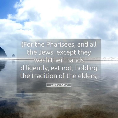 Picture 05 - Mark 7:3 ASV - (For the Pharisees, and all the Jews, except they - Bible Verse Picture