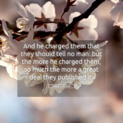 Picture 05 - Mark 7:36 ASV - And he charged them that they should tell no man: - Bible Verse Picture