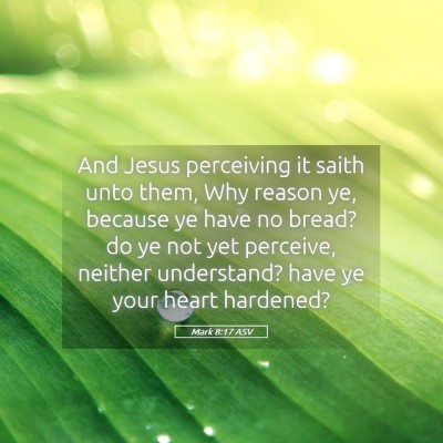 Picture 05 - Mark 8:17 ASV - And Jesus perceiving it saith unto them, Why - Bible Verse Picture