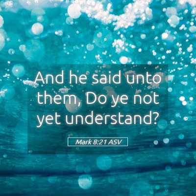 Picture 05 - Mark 8:21 ASV - And he said unto them, Do ye not yet - Bible Verse Picture