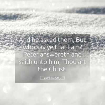 Picture 05 - Mark 8:29 ASV - And he asked them, But who say ye that I am? - Bible Verse Picture