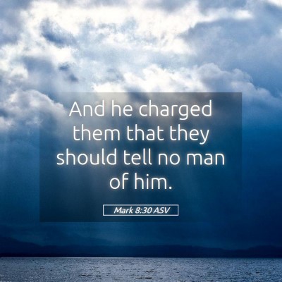 Picture 05 - Mark 8:30 ASV - And he charged them that they should tell no man - Bible Verse Picture