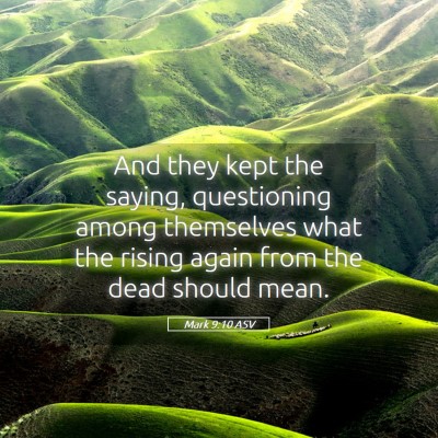 Picture 05 - Mark 9:10 ASV - And they kept the saying, questioning among - Bible Verse Picture