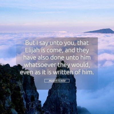 Picture 05 - Mark 9:13 ASV - But I say unto you, that Elijah is come, and they - Bible Verse Picture