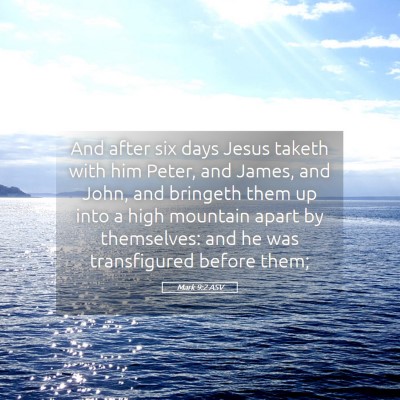 Picture 05 - Mark 9:2 ASV - And after six days Jesus taketh with him Peter, - Bible Verse Picture