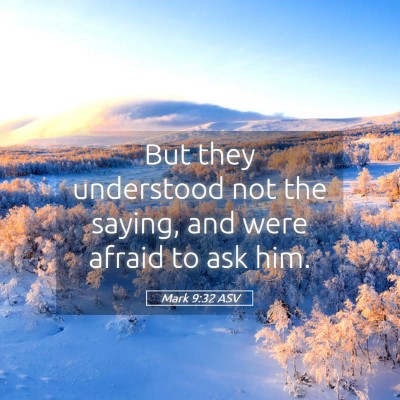 Picture 05 - Mark 9:32 ASV - But they understood not the saying, and were - Bible Verse Picture