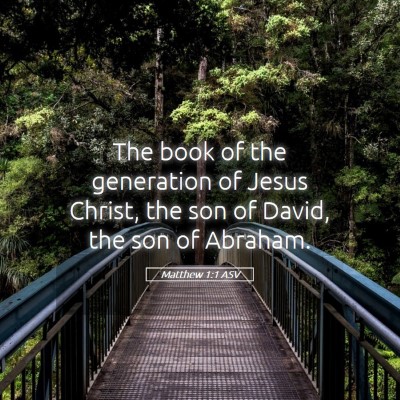 Picture 05 - Matthew 1:1 ASV - The book of the generation of Jesus Christ, the - Bible Verse Picture