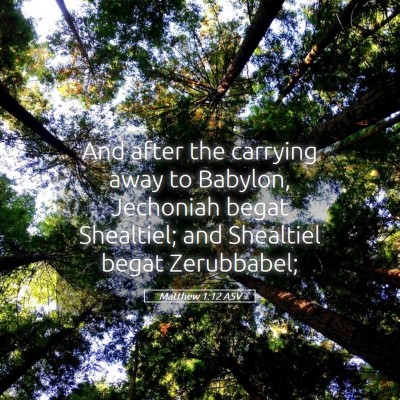 Picture 05 - Matthew 1:12 ASV - And after the carrying away to Babylon, Jechoniah - Bible Verse Picture