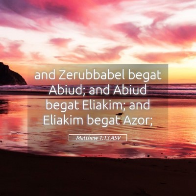 Picture 05 - Matthew 1:13 ASV - and Zerubbabel begat Abiud; and Abiud begat - Bible Verse Picture