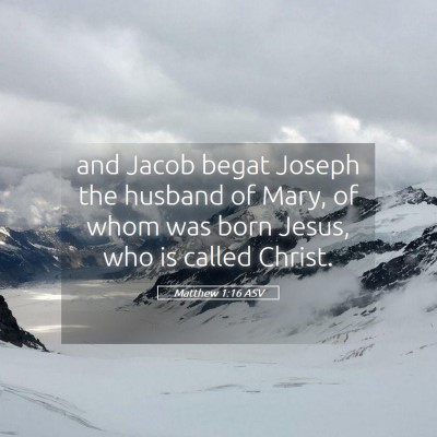 Picture 05 - Matthew 1:16 ASV - and Jacob begat Joseph the husband of Mary, of - Bible Verse Picture