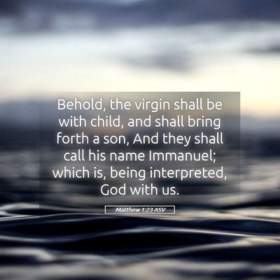 Picture 05 - Matthew 1:23 ASV - Behold, the virgin shall be with child, and shall - Bible Verse Picture