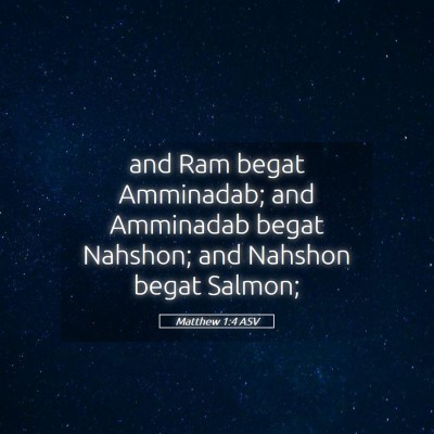 Picture 05 - Matthew 1:4 ASV - and Ram begat Amminadab; and Amminadab begat - Bible Verse Picture