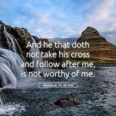 Picture 05 - Matthew 10:38 ASV - And he that doth not take his cross and follow - Bible Verse Picture