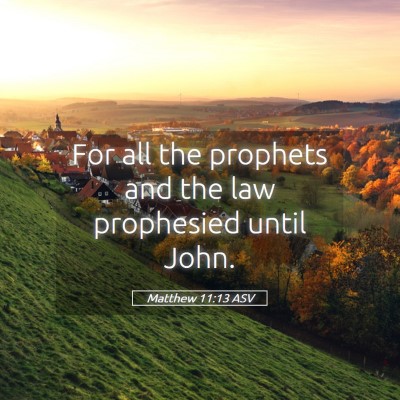 Picture 05 - Matthew 11:13 ASV - For all the prophets and the law prophesied until - Bible Verse Picture