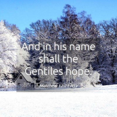 Picture 05 - Matthew 12:21 ASV - And in his name shall the Gentiles - Bible Verse Picture