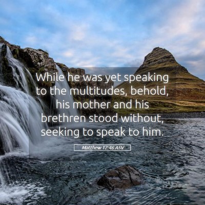 Picture 05 - Matthew 12:46 ASV - While he was yet speaking to the multitudes, - Bible Verse Picture